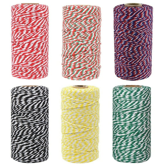 1 Roll 328FT Christmas Cotton Twine and Natural Jute String Rope for Gift Wrapping Tag Ornaments,2mm
