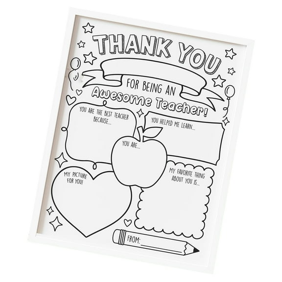 Teacher Appreciation Card Teacher Thank You Cards Coloring Posters For Home School Classroom Party Art Craft Project
