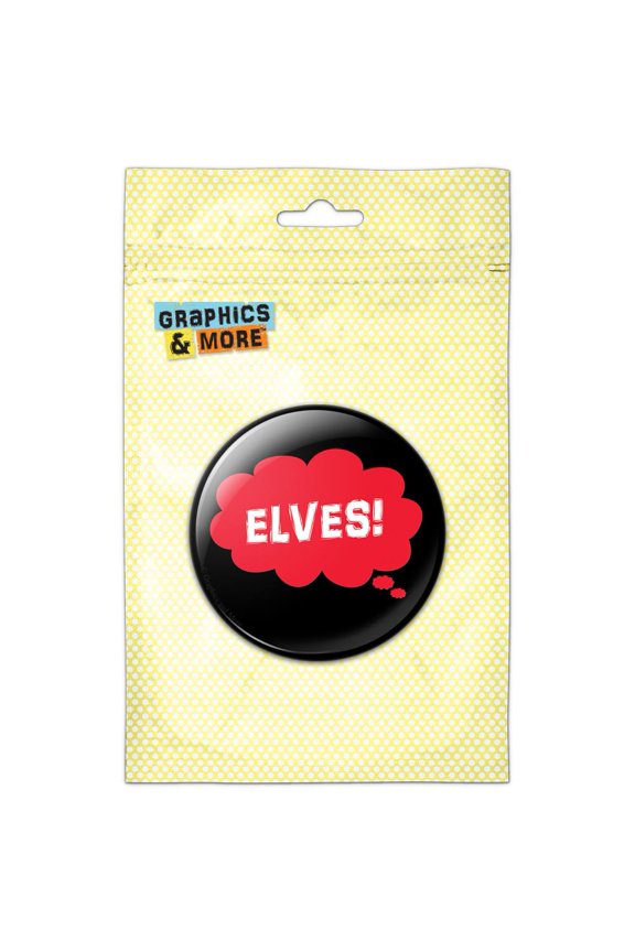 Dreaming of Elves Red Pinback Button Pin Badge