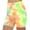 Yellow, variant on yillto Womens Biker Shorts Tie Dye Printed 2025 Summer Trendy Shorts High Waist Workout Gym Shorts