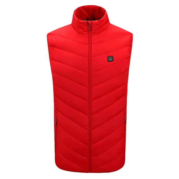 Womens Heated Jacket Puffer Coat Unisex Casual Zipper Single Control Eight Heat Heating Vest USB Charging Vest