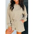 thumbnail image 5 of ZhiHiMeRi Women's Striped Knit Lounge Set, Textured Long Sleeve Outfit XL, 5 of 5