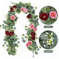 thumbnail image 4 of Pre-lit Christmas Garland 2 Pack 7.87ft Christmas Simulation Flower Vines Wall Hanging White Edges Patterns Holly Leaf Red Fruit Vines Christmas Mood Layout Simulation Christmas Vines, 4 of 6