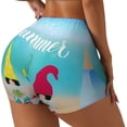 thumbnail image 1 of Balery Hello Summer Gnome 1 Pantalones cortos de entrenamiento estampados para mujer, sin costuras, ajustados, para gimnasio, yoga, correr, deportes, ejercicio activo, fitness.-X-Large, 1 of 8