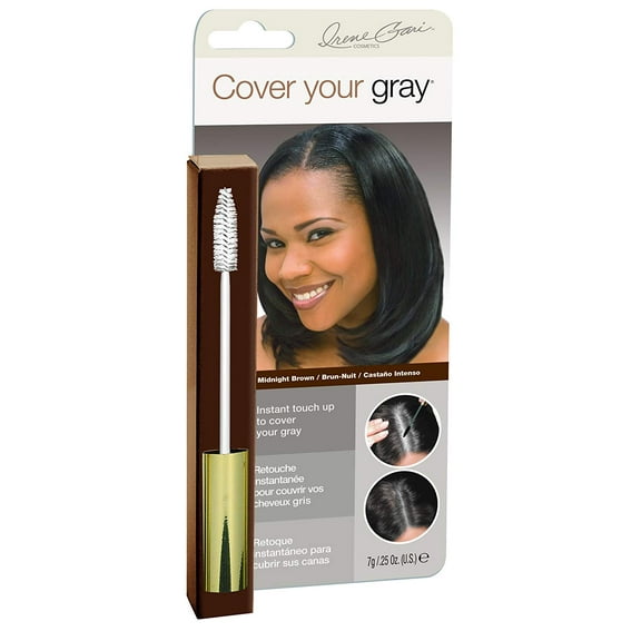 Color : Midnight Brown , Cover Your Gray Instant Touch Up Brush In , Hair Scalp Head - Pack of 3 w/ SLEEKSHOP Teasing Comb