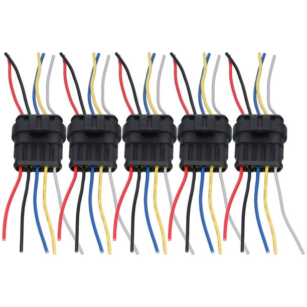 Conector de cable automotriz, 5 piezas, conector eléctrico impermeable para automóvil, cable conector eléctrico impermeable, conectores eléctricos multifuncionales