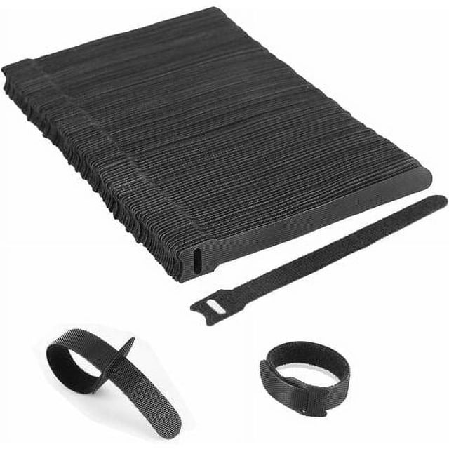 Bridas para cables de nieve, bridas para cables autoagarre reutilizables ajustables negras (100 piezas 150 x 12 mm)