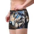 thumbnail image 3 of Bingfone Vintage Blue Floral Wolf Men's Underwear - Casual Stretch Boxer Briefs-Medium, 3 of 7