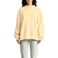 thumbnail image 2 of Brown Sweatshirt for Womens Mock Neck Sweatshirt Oversized Drop Shoulder Loose Long Sleeve Pullover Top Casual No Hood Fleece Sweatshirt, 2 of 6