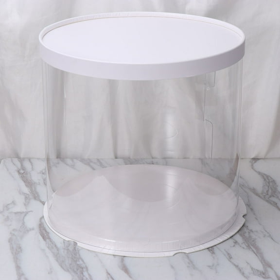 Soimiss Transparent White Paperboard Cake Box with Clear Pet Window for Food Storage