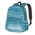 thumbnail image 1 of Disketp Teal Turquoise Fluid Stripes Mochila Escolar de Gran Capacidad y Peso Ligero, Mochila de Viaje Ideal para Escuela, Trabajo y Uso Diario, Cómoda y con Estilo, 1 of 8