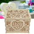 thumbnail image 4 of Hollow Wedding Box, Good Decoration Hard Boxwood DIY Wooden Box Multifunctional With Lock And Keys For Party For Donation JM01192 Large, 4 of 8