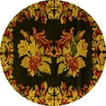 thumbnail image 1 of Ahgly Company Indoor Round Medallion Yellow French Area Rugs, 4' Round, 1 of 4