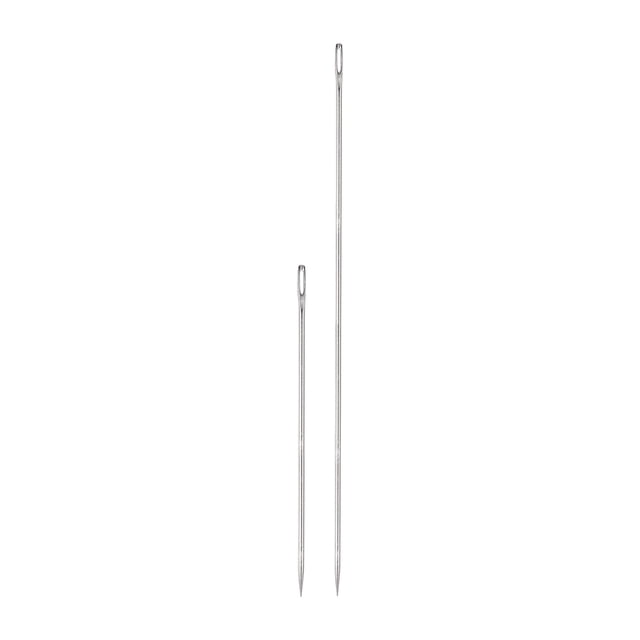 Unique Bargains 2PCS Upholstery Needle Large Eye Extra Long 6in, 10in Sewing Needles Straight Hand Needles Easy to Thread