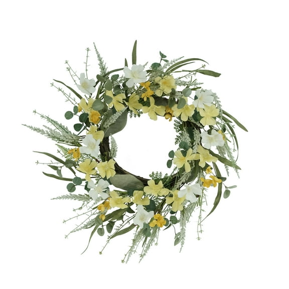 24" Vibrant Puleo International Artificial Dogwood Floral Spring Wreath