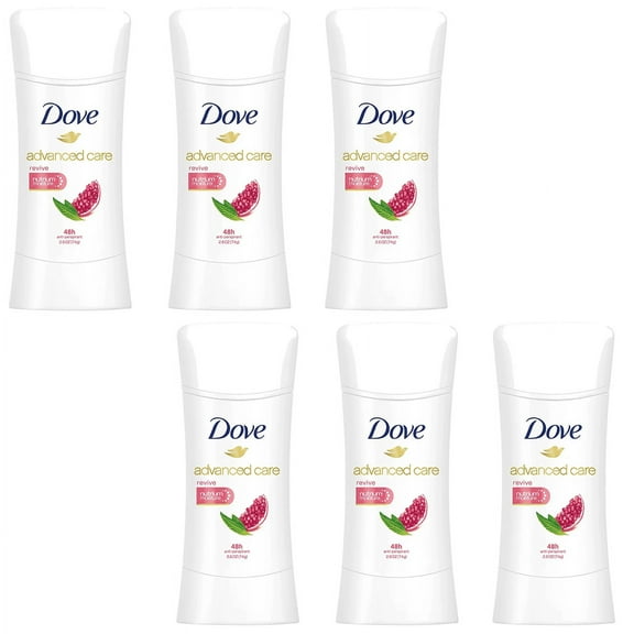 Dove Advanced Care Antiperspirant Deodorant Stick, Revive, Aluminum Free, Stick, Pack of 6