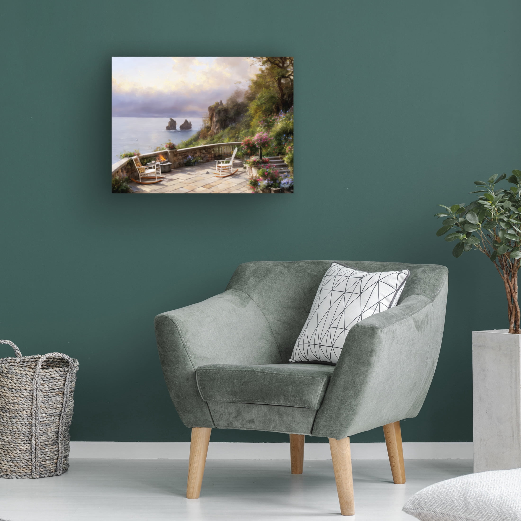 Canvas Wall Art - FootePrint Art 'Chilly Pacific Northwest Outdoor Living' Wall Art for Living Room, Bedroom, or Office Décor by Trademark Fine Art - 24 x 18 Inches