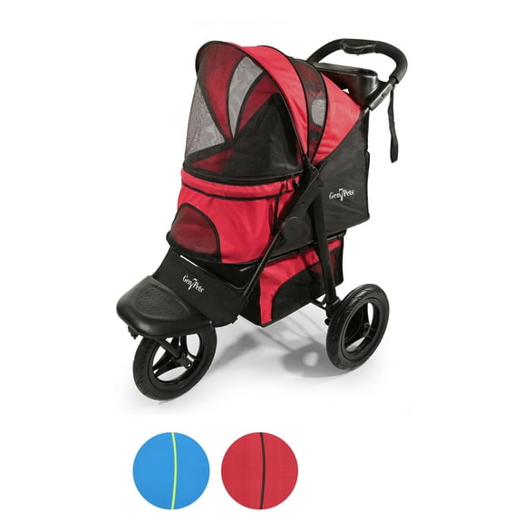 Gen7Pets G7 Jogger 38" 3 Wheeled Pet Stroller with Canopy for Pets up to 75 lb, Pathfinder Red, 26.5 lb