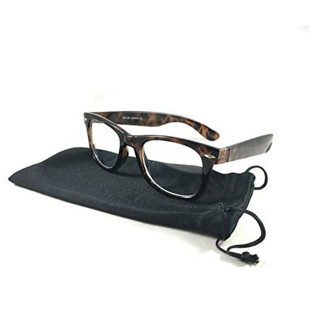 Eyeglasses Tortoise + Lens Cloth Pouch by Visualeyewear
