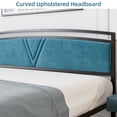 thumbnail image 3 of CREATIVE HOBBIES  Queen Size Bed Frame, Velvet Upholstered Bed Frame with Tufted Headboard, Modern Platform Bed with Arc Design Headboard and Footboard, Metal Slats Support, Noise-Free, Easy Assembly, 3 of 6