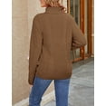 thumbnail image 6 of Sweaters for Women Turtleneck Cable Knit Sweater Plus Size Ribbed Long Sleeve Oversized Knitted Pullover Sweater Alsol Lamesa, 6 of 6