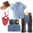 thumbnail image 3 of Xmyrz Little Boy Holiday Outfits Pants Set Western Cowboy Role Play Short Sleeve Comfort Performance Clothes Sets Clothing Suits, 3 of 5