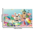 thumbnail image 2 of Easter Decoration Background Cloth with Bunnies and Easter Eggs, Holiday Party Backdrop Banner for Photo Booth, Spring Festival Decor for Indoor Outdoor Celebrations,A, 2 of 4