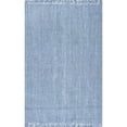 thumbnail image 1 of Nuloom 7'6 x 9'6 Hand Woven Chunky Loop Jute Rug in Blue, 1 of 3