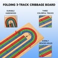 thumbnail image 4 of GSE Games & Sports Expert 3-Track Color Coded Wooden Folding Travel Cribbage Board Game with 6 Plastic Pegs and Peg Storage Slot, 4 of 8