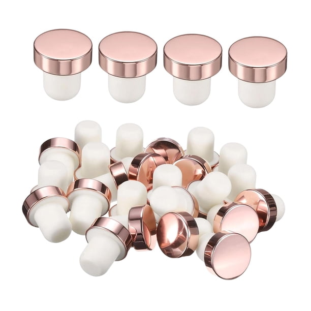 36 tapones de vino de 19,5 mm reutilizables para mantener el champán fresco. Oro rosa