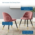 thumbnail image 4 of Side Dining Chair, Set of 2, Velvet, Pink, Modern Contemporary Urban Design, Kitchen Room Cafe Bistro Restaurant Hospitality, 4 of 9