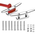 thumbnail image 1 of Abrazadera para barco de 5 pulgadas, base abierta, 2 piezas, abrazadera para muelle pequeña, acero inoxidable 316 resistente, amarre para cortina, gancho, incluye tornillos de instalación, 1 of 3