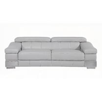 Living Room Modern Italian Leather Sofa 220cm with Solid Wood Frame