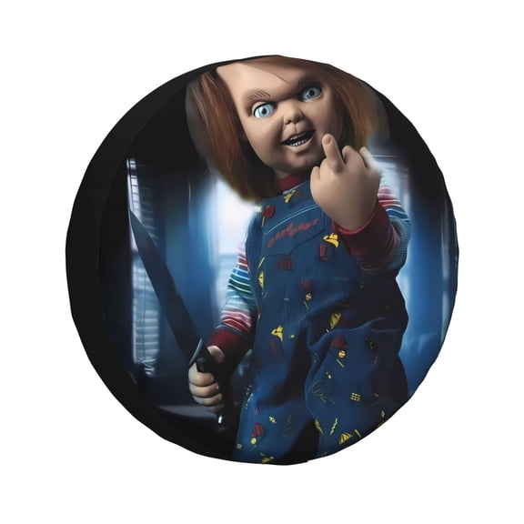 Saiise Chucky X Print Rv Spare Tire Cover Wheel Tire Cover for Travel Trailers Protectors Weatherproof Dust-Proof for Camper Trailer Truck SUV Rv Universal-14 inch