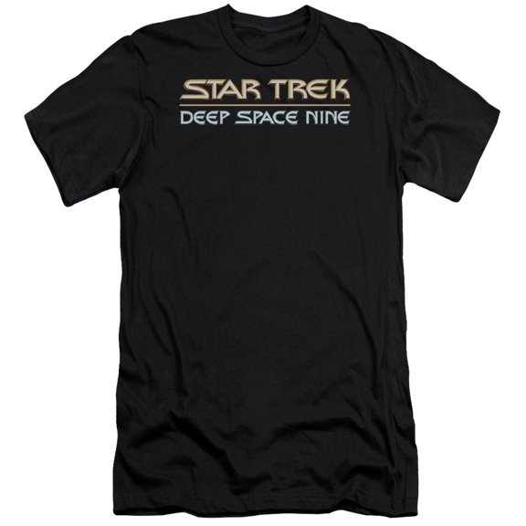 Star Trek Deep Space Nine Logo Premium Canvas Adult Slim Fit 30/1 T-Shirt Black