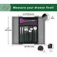 thumbnail image 2 of Silverware Drawer Organizer  Expandable Kitchen Utensils Organiser Cutlery Tray Dividers Flatware Insert Office Supplies Black 5-7 Slot, 2 of 8