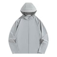 thumbnail image 3 of Zivyakyron Rain Wind Breaker Jackets Mens Quick Dry Lightweight Long Sleeve Athletic Jackets Loose Hooded Zip up Solid Gray XL, 3 of 10
