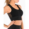 thumbnail image 4 of DODOING Women's Seamless Sports Bra High Impact Mesh Openwork Workout Running Crop Tops Longline Yoga Bra 2 Pack, 4 of 7