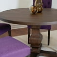 thumbnail image 5 of Roundhill Furniture Kerbau 5-Piece Dining Set, Pedestal Round Table with 4 Chairs, Purple, 5 of 9