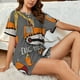 thumbnail image 4 of Balery I Like Big Digger Conjunto de Pijama para Mujer con Estampado, Dos Piezas de Manga Corta y Shorts, Ropa de Dormir Suave con Cuello Redondo y Bolsillos-Small, 4 of 6