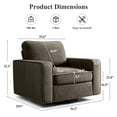 thumbnail image 3 of COOLHUT 360° Swivel Accent Chair Set of 1, 36.2" Wide Accent Chair Armchair, Comfy Upholstered Single Sofa Chair for Living Room and Bedroom, Coffee, 3 of 12