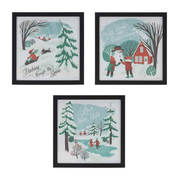 Melrose International LLC Snow Frame (Set of 3) 10"SQ Plastic/MDF