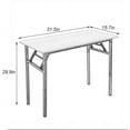 thumbnail image 2 of SOGES 31.5 inches Folding Desk No Assembly Sturdy Small Writing Desk for Small Spaces, Teak & Black, 2 of 7
