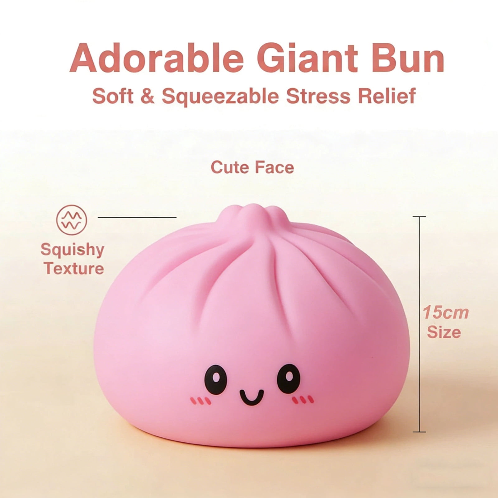 Gcvizuso Baozi Kneading Decompression Ball 15cm, Super Soft Squeeze Sensory Ball, Slow Springback Pressure Relief Gadget