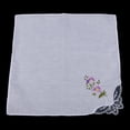 thumbnail image 4 of pañuelo de mujer Paquete De 12 s De Bordados De Flores G blanca Magideal pañuelo de mujer, 4 of 6