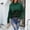 Green, variant on Women's Elegant Sweater, Baggy Style Long Sleeve Contrast Color Turtle Neck Casual Pullover Tops Green L