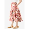 thumbnail image 3 of Woman Within Plus Size Print Linen-Blend Midi Skirt (Petite Available), 3 of 5