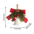 thumbnail image 5 of Rustic Christmas Bell Ornament - Metal Hanging Bell with Pine Needles, Berries, and Bow for Tree & Decor, Christmas Bell Ornaments Rustic Hangable Metal Bell With Pines Needles Berries, 5 of 6