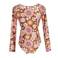 thumbnail image 4 of Pudcoco Maillot de Bain une-Pièce à Manches Longues à Motif Floral pour Femmes, Maillot de Bain Mode à Fermeture Éclair, 4 of 8