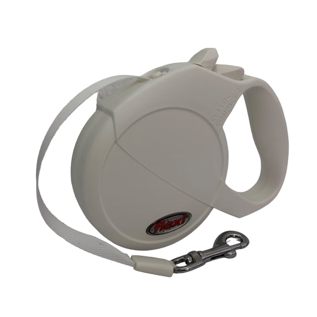 Correa retráctil Flexi Classic Compact 2 para perro hasta 25 kg cinta 5 metros color blanco